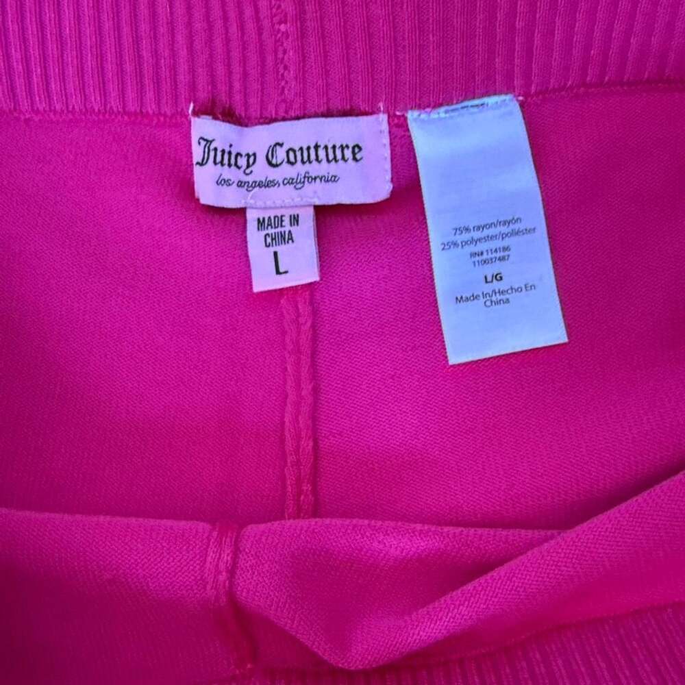 Juicy Couture Pants Size L Pink Rhinestone Logo